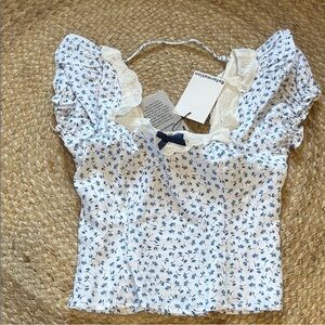 NWT • Alice linen top in Hanna print